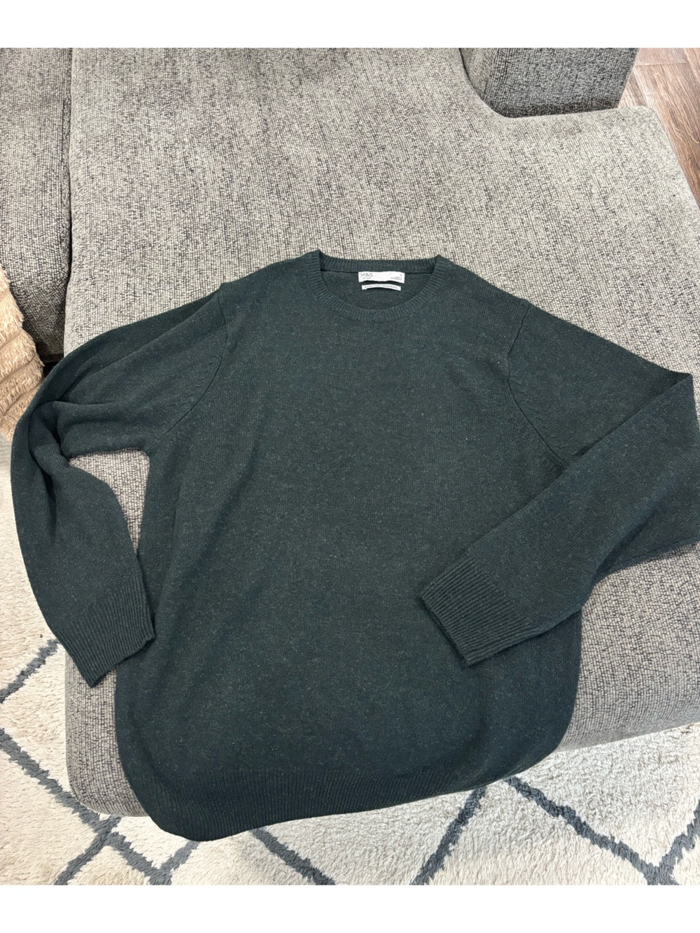 Men's Crewneck Sweater in Dark Green
